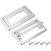QUARKZMAN 2 Pcs Maniglia A Scomparsa, 2.5 Inch Distanza Fori Maniglia Nascosta Incassata Per Mobili Anello Quadrato Per Ante Armadi Per Cassetti CrE denza, 3.3 Inch Lunghezza, Argento