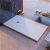 Bagno Super Piatto Doccia Made in Italy, serie Venezia, bianco in Mineralmarmo effetto pietra ardesia, rivestimento in Gelcoat, slim 3 cm. (90x130)