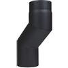 LANZZAS, Curva di spostamento per canna fumaria, con spostamento di 100 mm - Diametro Ø 120 mm - Colore: nero - Curva doppia per canna fumaria per piani