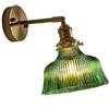 Wmmner Applique da Parete in Vetro Floreale, Lampada da Parete Retrò Vintage Ottone Lampada da Parete Regolabile a 180° per Camera da Letto Soggiorno Cucina Fattoria (Vetro Trasparente)/Vetro Verde