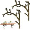 SUFAPRE Staffe Mensola Vintage 2 Pezzi | Supporto Parete Design Ramo per Librerie/Coltivazione, Finitura Bronzo | Portata 30kg per Soggiorno/Giardino/Cucina