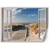 Feeby Carta Da Parati Passerella Sulla Spiaggia 140x100 cm beige Murale Soggiorno Camera Da Letto Sala Ufficio Cucina Camera Dei Bambini Erba Mare Finestra Vista