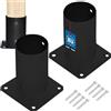 KOTARBAU® 2 pezzi Fissaggio Pali Legno - Supporto Per Pali In Legno - Staffa da Avvitare - Acciaio Verniciato a Polvere - ⌀ 80 mm - Nero - Staffa Travi - Supporto Palo - Resistente per Esterni