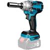 Bazargame Avvitatore a Percussione a Batteria 1/2, 520 Nm, 18 V, Senza Spazzole, LED, Compatibile Con Makita (Senza Batteria e Caricatore)