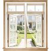 BUIRTLY Zanzariera Magnetica per Finestre 140x160 cm - Tenda Antizanzare con Chiusura Automatica a Calamite - Rete Fine Anti Insetti Facile da Installare per Finestre, Balcone e Cucina - Bianco