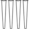 SKISKI LEGS - Set di 4 Gambe per Mobili Gamba per Tavolo In Acciaio Gambe a Forcina Include Viti e Piedini Protezione Gratuiti (31-71cm) - 71cm - 2 Rebbi - 10mm - Nero