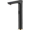 XJTNLB Rubinetto Sensore Bagno Nero Dorato Miscelatore Bagno Lavabo Alto Rubinetto Automatico con Sensore a Infrarossi