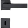 Ghidini Maniglia per porte interne YORK, zama, in diverse finiture, con rosetta quadtrata 50x50x5 mm e bocchetta foro CHIAVE, adatta per porte con spessore di 38-42mm (Zno)