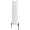 Monster Shop Radiatore Termosifone a 3 Colonne 1500 x 202mm Moderno Centralizzato Bianco in Acciaio Inox Verticale a Parete Cucina Soggiorno Bagno Kit di Fissaggio e Spazzola Inclusi