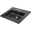 OGOMONDO Lavabo ad Incasso Mineral Marmo Colore Nero Opaco per Mobile Composizione Bagno Rettangolare