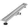 LuxeBath Canaletta per Doccia 80 cm 2 in 1 Drenaggio Piastrellabile in Acciaio Inossidabile Canalina Scarico a Pavimento per Bagno Set Completo di Fissaggio Sifone a Canale con Filtro per Capelli
