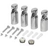ECD Germany Set Montaggio Per Termoarredo Cromo Kit Accessori Per Termosifoni Da Bagno - Cromo - Per Modelli Dritti E Curvi - Set Di Fissaggio Per Radiatori Scaldasalviette Asciugamani Da Bagno