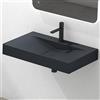 Mai & Mai Lavabo da Appoggio 80x48x10cm, Lavabo Bagno Sospeso Lavandino Bagno Rettangolare Colossum810 Marmo fuso, Antracite