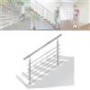 LARS360 160 cm, ringhiera per scale, diametro 42 mm, barre per ringhiera in acciaio inox, 5 barre trasversali, ringhiere per terrazze, montaggio a pavimento, kit di montaggio per interni ed esterni,