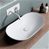 doporro Lavabo da Appoggio Ovale 63x36,5x14 cm per Bagno, Lavamani da Bagno