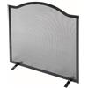 Bonussi Parascintille per Camino 60x58 cm Bordo Superiore a Onda in Ferro Verniciato Grigio Martellato