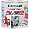 Consorzio Teknica Smalto all'acqua LUCIDO UNA MANO smalto antiruggine universale- 500 ml (BIANCO LUCIDO)