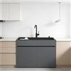 AnYaBinni Lavabo Indipendente per Esterni con Acqua Calda e Fredda Rubinetto, Lavandino da Cucina con Armadio di Stoccaggio, Cestello di Scarico per Garage, Lavanderia, L:68/80 CM