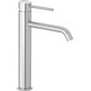 Inbagno Rubinetto lavabo alto in acciaio inox cromato con scarico universale click clack, flessibili e kit di fissaggio, NUEGO