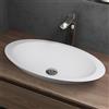 Mai & Mai Lavabo da Appoggio 59,3x35,1x10,7cm, Lavandino Bagno Ovale Colossum802 Lavabo da Minerale Fuso, Bianco Lucido