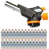 Z.M.C Bruciatore a gas 1,3 kW + 28 cartucce a gas da 227 g, bruciatore flambé fino a 1300 °C, bruciatore Bunsen cannello per saldatura con accensione piezoelettrica, bruciatore da cucina con fiamma