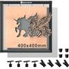 SCULPFUN 400 x 400 mm Laser Honeycomb tavolo da lavoro con superficie di incisione laser a nido d'ape con piastra in alluminio a forma di T, clip in metallo, piedini conici