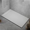 Bagno Super Piatto doccia bianco, in mineralmarmo, con effetto pietra ardesia, serie Lisboa, slim 3 cm, rivestito di Gelcoat, antiscivolo
