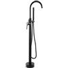 BiaoTeng Rubinetto Per Vasca Freestanding Monocomando ottone Rubinetto Vasca Da Bagno Con Doccetta Nero Miscelatore Vasca Nero Da Pavimento