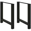vidaXL Gambe per tavolo da pranzo nere 2 pz 80x(72-73) cm in acciaio