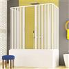 Yellowshop - Box Vasca 3 Lati in PVC NICOLAS - Apertura Centrale a Soffietto, Pieghevole, Reversibile - Struttura Bianca, Facile Installazione, Sopravasca, Salvaspazio, Antigoccia (70 X 170 cm)