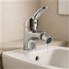 MAKA change your life quality MAKA Rubinetto Miscelatore per Bidet con Snodo, Leva Monocomando Caldo-Freddo, Predisposizione per Piletta (non inclusa), Rubinetto con Aeratore, Alluminio, Cromato Lucido (Classico)