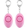 Lancoon Allarme di Sicurezza Personale 2 Confezioni Portachiavi con Torcia LED 130dB Forte All'aperto Viaggio Portatile per le Donne Bambini Anziani Uomo Dispositivi di Sicurezza Personale Rosa