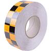 Reemky Riflettente Nastro di Sicurezza 2x 16ft Arancione nero notte Avvertimento Attenzione Adesivo Conspicuity Checker Marcatura Decalcomania adesivo rotolo film Truck RV (5CM x 5M)