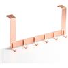 VALINK Appendiabiti da porta, appendiabiti da porta, con 6 ganci in alluminio, per porte spesse 35-45 mm, colore oro rosa