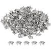 QUARKZMAN 80pz Rivetti a Piramide Quadrata, 5mm Chiodi a Quattro Punte, Borchie in Rame Stile Punk Rock per Abbigliamento Borsa Pelle Scarpe (Argento)