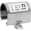 SAB Collare di Riparazione a 1 Tirante per Fori su Tubi 26-30 mm (min-max), Acciaio e Ghisa con Rivestimento in Gomma per Tenuta Idraulica