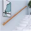 FPIGSHS Corrimano in legno, Corrimano per scale universale da esterno per interni, corrimano per scale in legno antiscivolo, kit completo, con 2 staffe fisse in ferro, contro il muro (Colore del legno, 120cm)