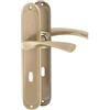 ERGO line ROMA guarnizione per porte classica, bronzo (patina), maniglie per porte di stanze set di maniglie con piastra di copertura lunga, guarnizione per porte, maniglia