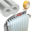 acquaverde Set 2 Pannelli Termoriflettenti + Nastro Biadesivo per Radiatori Rotolo Isolante Rivestito in Alluminio Previene dispersione termica Riflette il calore 100x70 Cm