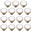 generic 15 pomelli in ceramica bianca per porte della cucina, maniglie a foro singolo, pomelli rotondi in ceramica per armadietti, cassetti, maniglie per armadi, mobili e porte