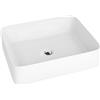 LAVITA Luneza Grande, lavabo da appoggio rettangolare, senza troppopieno e foro per rubinetto, in porcellana di alta qualità, lavabo, 51,5 x 41 x 14 cm, bianco lucido