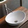Mai & Mai Lavabo da Appoggio 42x34x14,5cm, Lavandino Bagno da Appoggio in Ceramica Ovale Nano Rivestimenti Inclusi Bianco Opaco Brüssel205