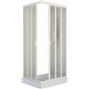 Bonussi Box Doccia Angolare 80x80 cm 2 Ante Scorrevoli in Acrilico 2,2 mm H185 cm Bianco