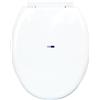BM 4091 Tavoletta Copriwater Sedile WC Universale Standard Coperchio Toilet Seat Bagno in Plastica, Colore Bianco Fissaggio dal Basso Cerniere Incluse