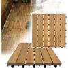 Froadp Acacia Piastrelle in Legno, 30x30cm Tavole di Terrazza, Pavimentazione con Sistema di Drenaggio e Click, Pavimento Piastrelle Antiscivolo per Balconi Giardino Piscina Gazebo (5㎡, Type A)