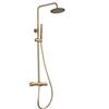 VALAZ Colonna Doccia Termostatica Dorato Spazzolato, Pioggia, Miscelatore Acqua Fredda e Calda, Risparmio Acqua, Installazione Facile, Inossidabile, 80-120 cm, Spruzzatore 20