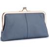 Karoukee Portafoglio da Donna in Vera Pelle Morbida, Pochette per Telefono Cellulare in Stile Vintage, Elegante Portamonete con 8 Scomparti per Carte, Chiusura Clic-Clac d'oro