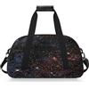 Mexpekil Galaxy Stars Borsa da palestra da viaggio spaziale per ragazze ragazzi borse da viaggio per il fine settimana borsa impermeabile per sport danza scuola pratica