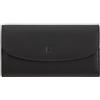 DUDU Portafoglio Donna Grande in Pelle Colorata, Portafoglio Continental, Tasche Porta Carte di Credito, Portamonete con Cerniera Nero