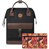 Cabaïa - Zaino Adventurer Managua - Medium 18L - Idrorepellente - scomparto per PC fino a 13″ - 2 tasche intercambiabili - Vegan certificato - Zaino da viaggio, lavoro e scuola - Nero